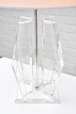 Vintage Sculptural Acrylic Glass Table Lamp in Style of Hivo Van Teal, 1970s-WUY-1277889