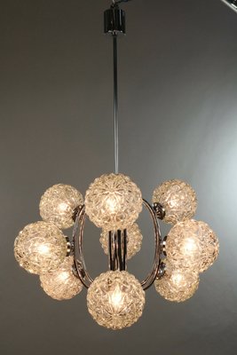 Vintage Sculptural Glass Ball Sputnik Pendant Lamp, 1970s-FUP-666939