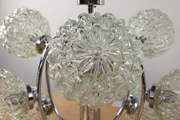 Vintage Sculptural Glass Ball Sputnik Pendant Lamp, 1970s-FUP-666939