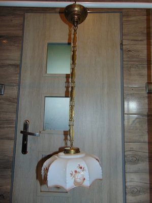 Vintage Secessionist Brass Ceiling Lamp-CAQ-961846