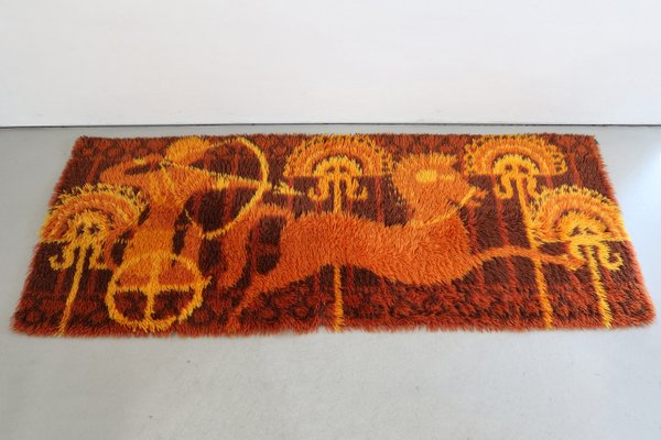 Vintage Shaggy Rug, Sweden from Rya, 1960-FJP-2033786