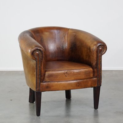 Vintage Sheep Leather Club Chair-HPP-2039536