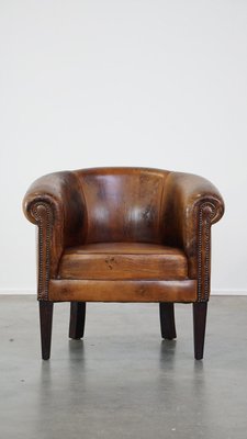 Vintage Sheep Leather Club Chair-HPP-2039536