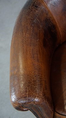 Vintage Sheep Leather Club Chair-HPP-2039536