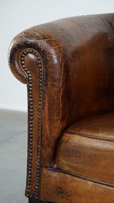 Vintage Sheep Leather Club Chair-HPP-2039536