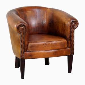 Vintage Sheep Leather Club Chair-HPP-2039536