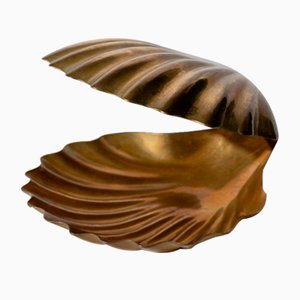 Vintage Shell-Shaped Bowl in Brass, 1960s-HVJ-2041684