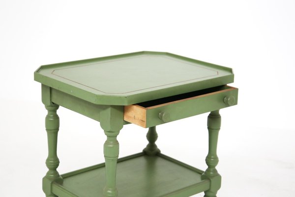 Vintage Side Table in Green Lacquered Wood-RCE-1214717