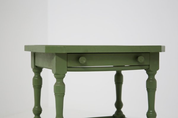 Vintage Side Table in Green Lacquered Wood-RCE-1214717