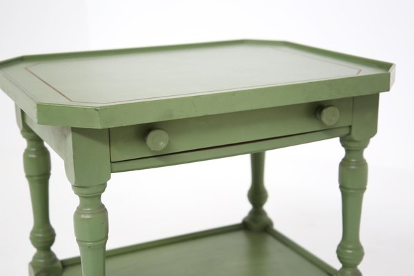 Vintage Side Table in Green Lacquered Wood-RCE-1214717