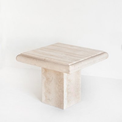 Vintage Side Table in Travertine Marble, 1980s-ZFJ-2032112