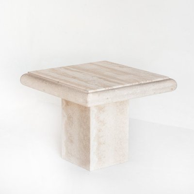 Vintage Side Table in Travertine Marble, 1980s-ZFJ-2032112