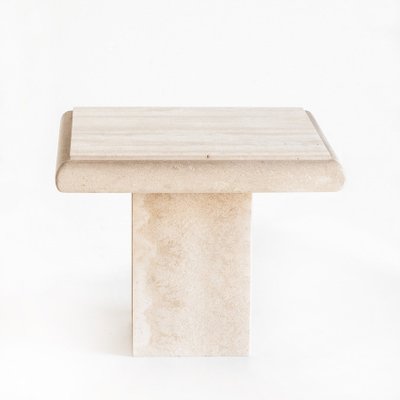 Vintage Side Table in Travertine Marble, 1980s-ZFJ-2032112