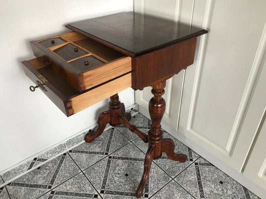 Vintage Side Table with Drawers, 1900s-WQQ-1170169