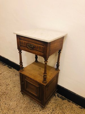 Vintage Side Table with Marble Top-RZY-946535