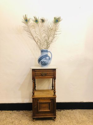 Vintage Side Table with Marble Top-RZY-946535