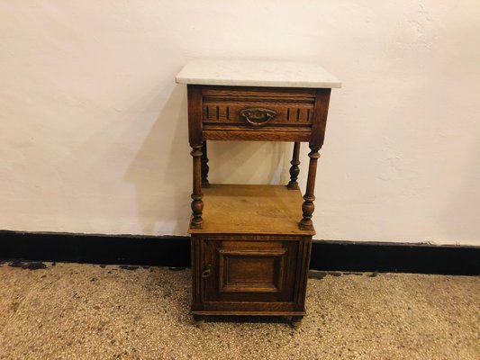 Vintage Side Table with Marble Top-RZY-946535