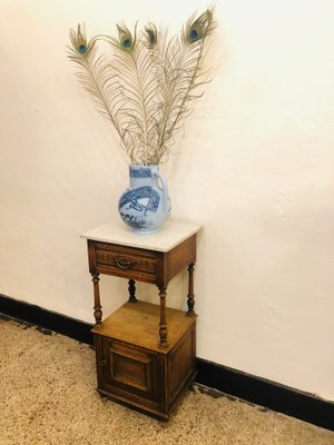 Vintage Side Table with Marble Top-RZY-946535