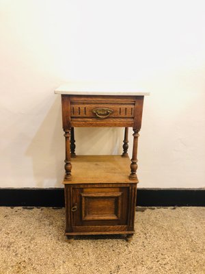 Vintage Side Table with Marble Top-RZY-946535