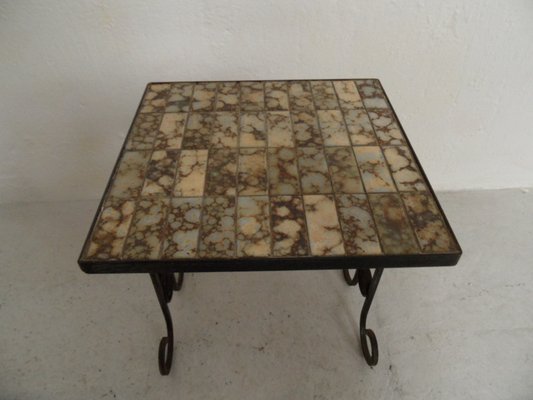 Vintage Side Table with Tiles, 1960s-PNJ-2020468