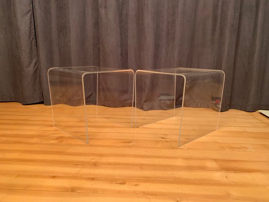 Vintage Side Tables in Acrylic, 1970s, Set of 2-RTR-1417380