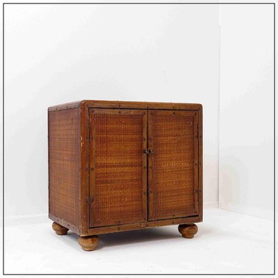 Vintage Sideboard in Rattan and Leather-NYF-2018999