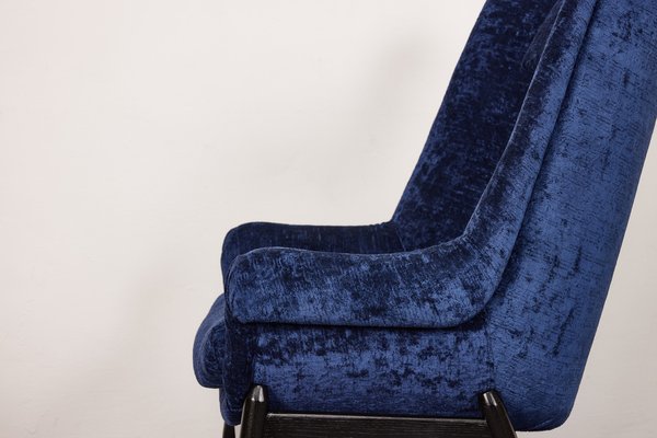 Vintage Silk Velvet Armchair-Club Chair by Júlia Gaubek, Hungary, 1976-XCG-1781322