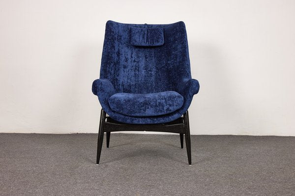 Vintage Silk Velvet Armchair-Club Chair by Júlia Gaubek, Hungary, 1976-XCG-1781322