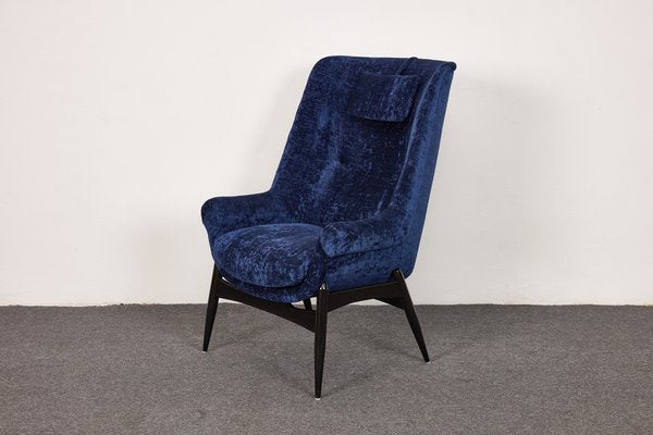 Vintage Silk Velvet Armchair-Club Chair by Júlia Gaubek, Hungary, 1976-XCG-1781322