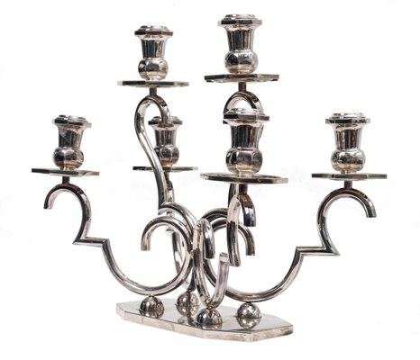 Vintage Silver 6-Arms Candleholder-ZCI-751822