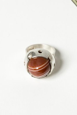 Vintage Silver and Agate Quartz Ring by Martti Viikinniemi, 1968-NL-1768053