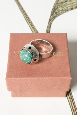 Vintage Silver and Amazonite Quartz Ring by Martti Viikinniemi, 1968-NL-1768047