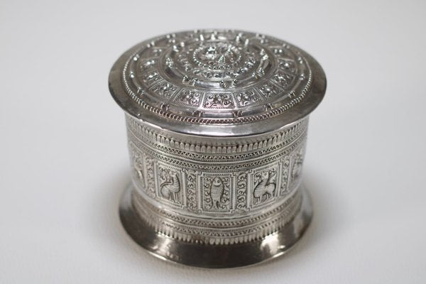 Vintage Silver Betel Box, 1890s-OWS-1817125