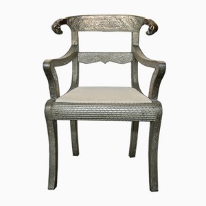 Vintage Silver Foil Armchairs, Set of 3-KNM-609067