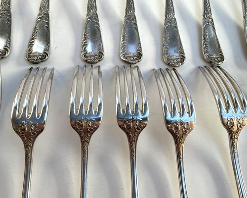 Vintage Silver Plate Utensils, France, 1950s, Set of 24-GYX-1811002