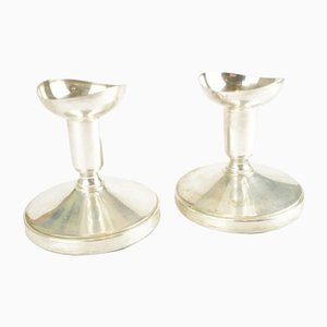 Vintage Silver-Plated Candleholders from G.A.B., Set of 2-HYQ-1284818