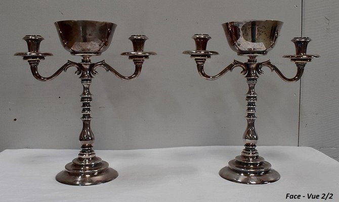 Vintage Silver-Plated Candleholders, Set of 2-RVK-716107