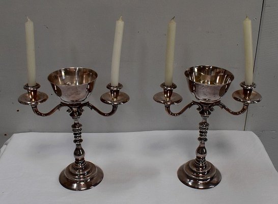 Vintage Silver-Plated Candleholders, Set of 2-RVK-716107