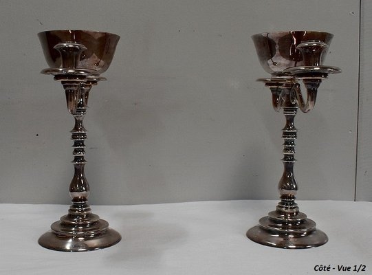 Vintage Silver-Plated Candleholders, Set of 2-RVK-716107