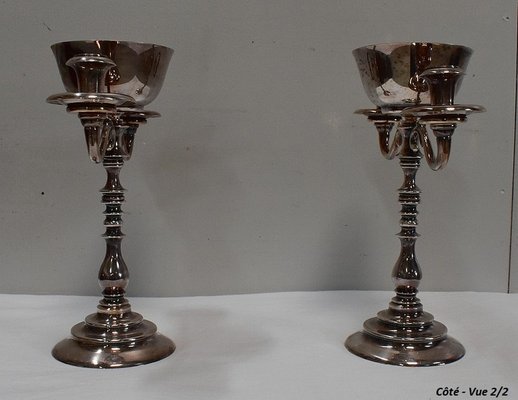 Vintage Silver-Plated Candleholders, Set of 2-RVK-716107