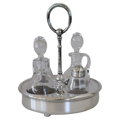 Vintage Silver-Plated Condiment Set by Fleuron Christofle, France, 1970s, Set of 4-DCO-1342217