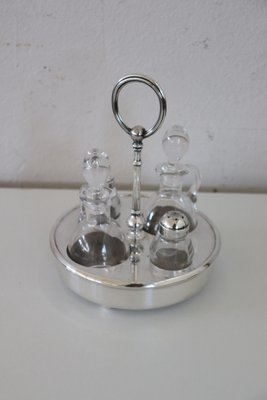 Vintage Silver-Plated Condiment Set by Fleuron Christofle, France, 1970s, Set of 4-DCO-1342217