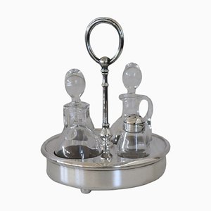 Vintage Silver-Plated Condiment Set by Fleuron Christofle, France, 1970s, Set of 4-DCO-1342217