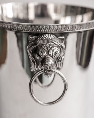 Vintage Silver Plated Lion Head Champagne Cooler and Ice Bucket-YK-2024560