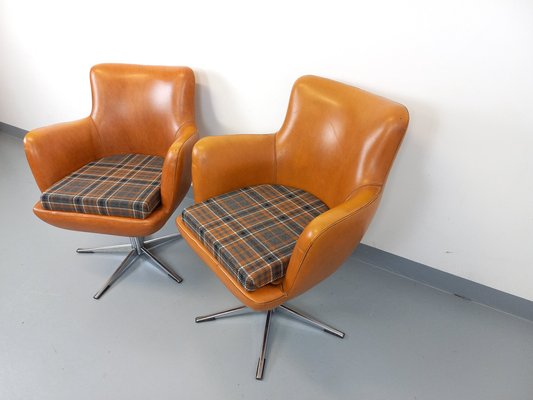 Vintage Skai and Chrome Armchairs, 1970s, Set of 2-AHO-1785421