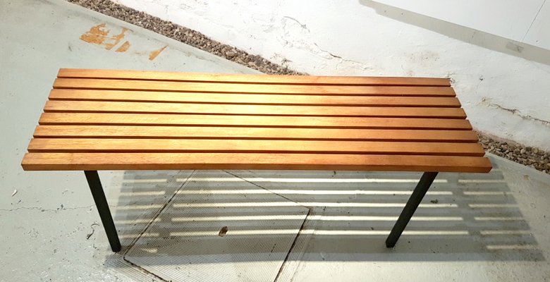 Vintage Slatted Bench Coffee Table, 1960s-PCJ-1138957