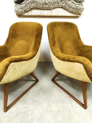 Vintage Sled Lounge Chairs, 1950s, Set of 2-BW-1754776