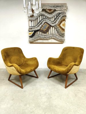 Vintage Sled Lounge Chairs, 1950s, Set of 2-BW-1754776