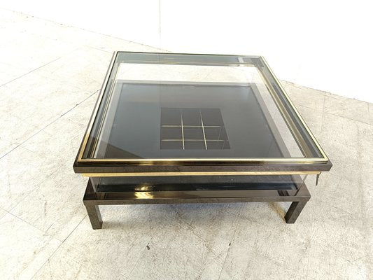 Vintage Sliding Glass Coffee Table by Maison Jansen, 1970s-IRH-1738935