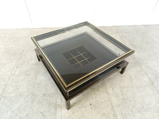 Vintage Sliding Glass Coffee Table by Maison Jansen, 1970s-IRH-1738935